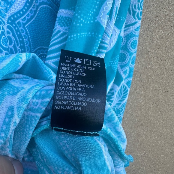 Blue Flutter Sleeve V-Neck Sundress Perceptions Size Medium - Picture 5 of 9